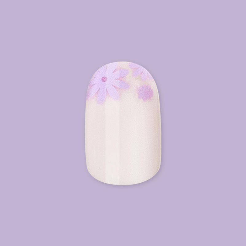 Floral Tip | Short | Round - Tab Press-On second image