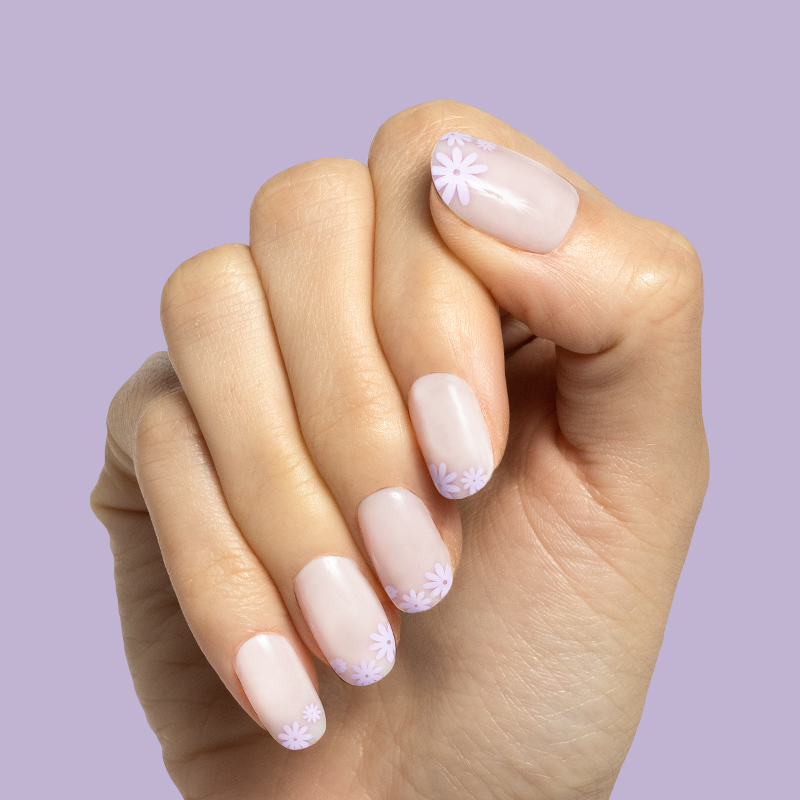 picture of Floral Tip | Short | Round - Tab Press-On