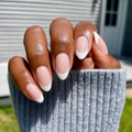 Glitter French - Press-On | Medium | Oval thumbnail