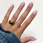Glitter Cowgirl - Press-On | Medium | Square with milky lavender base and subtle holographic flakes for easy at-home mani