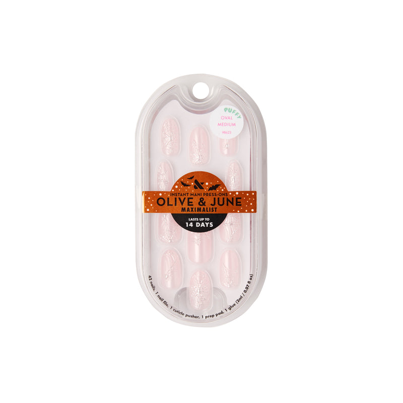 Candy Chrome Spiderwebs - Press-On | Medium | Oval