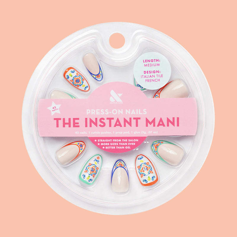 Italian Tile French - Press-On | Medium | Almond 