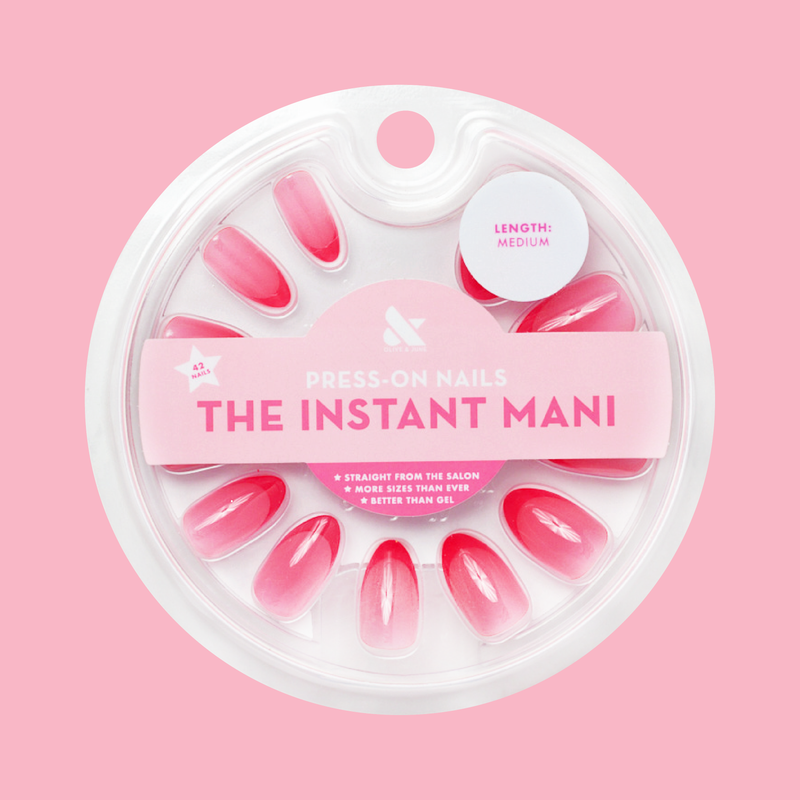 Double Pink Jelly French - Press-On | Medium | Almond 