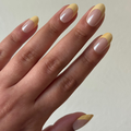 Lemon Drop Chrome French - Press On | Medium | Oval thumbnail