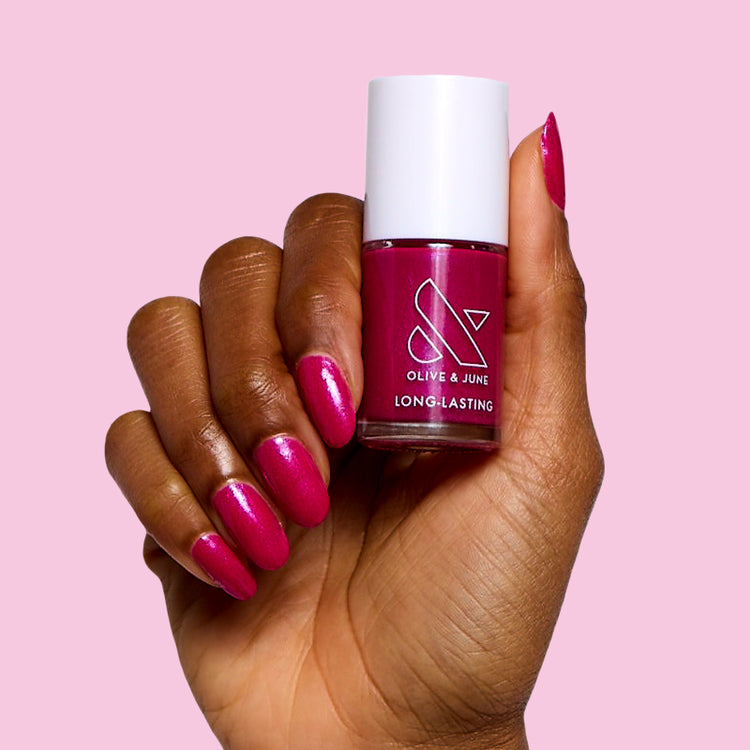 Lily Blooms polish shimmering bold magenta