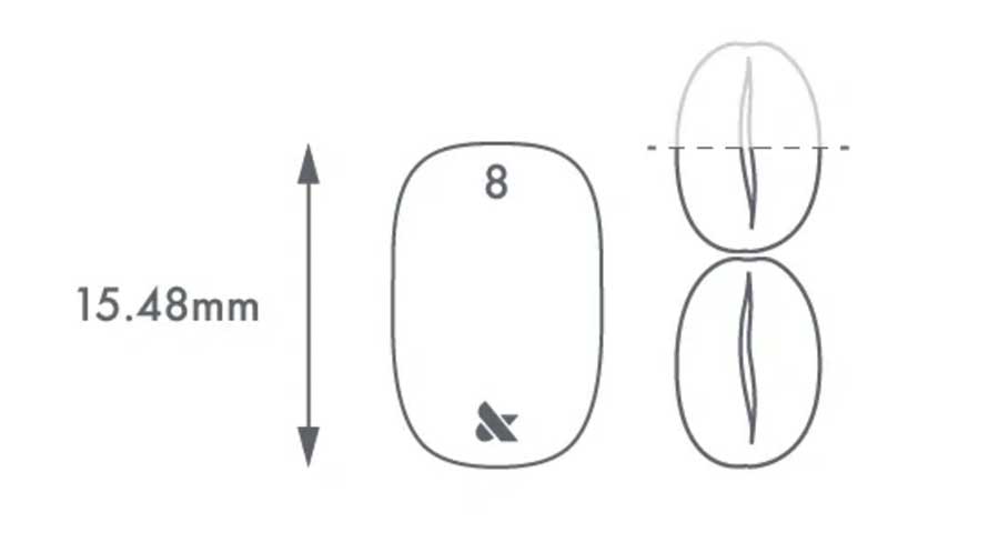 Short pointer finger nail length is 15.48mm, about one and a half coffee beans laid end to end