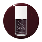 Luxe Loafer gel polish bottle with deep crimson jelly shade for a glossy, long-lasting manicure or pedicure