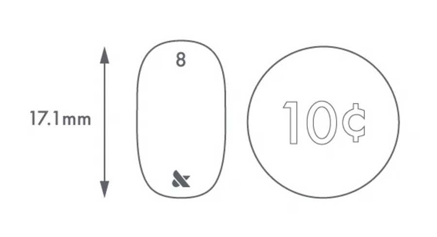 Medium pointer finger nail length is 17.1mm, about the width of a dime