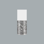 Olive and June Midnight Disco nail polish bottle with ultrafine silver glitter in clear base on gray background