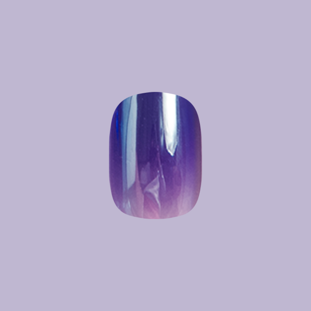 Midnight Chrome Gradient - Tab Press-On | Short | Squoval
