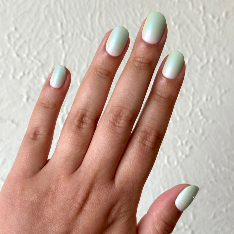 Minty Shimmer | Extra Short | Round - Tab Press-On - Tab Press-On