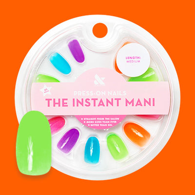 Neon Rainbow Jelly - Press-On | Medium | Oval Press-On