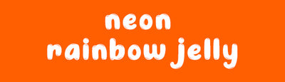 Neon Rainbow Jelly - Press-On | Medium | Oval