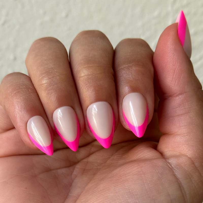 picture of Neon Pink French - Press-On | Medium | Stiletto