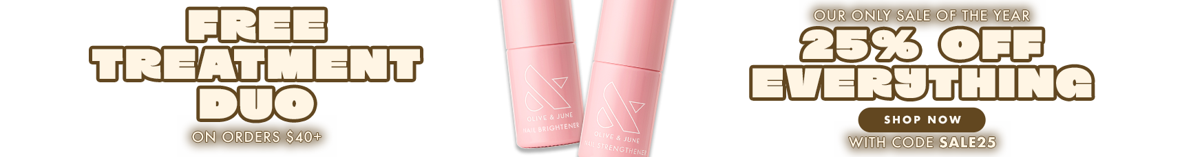 25% off everything with code SALE25 + free trestment duo on orders $40+