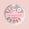 Glitter Accent | Oval | Medium Press Ons - Loyalty Reward with nude and gold glitter oval nails for easy at-home manicure thumbnail