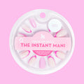 Pink Party French - Press-On | Medium | Almond false nails with pink and french tip design for easy at home manicure