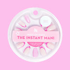 Pink Party French - Press-On | Medium | Almond false nails with pink and french tip design for easy at home manicure