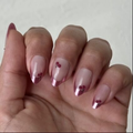 Pink Chrome Puffy Cherry French - Press On | Medium | Almond thumbnail