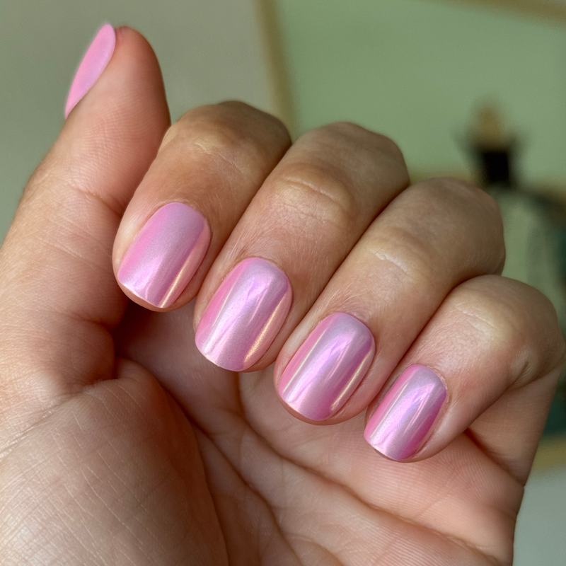 picture of Pink Rainbow Chrome - Press-On | Extra Short | Squoval