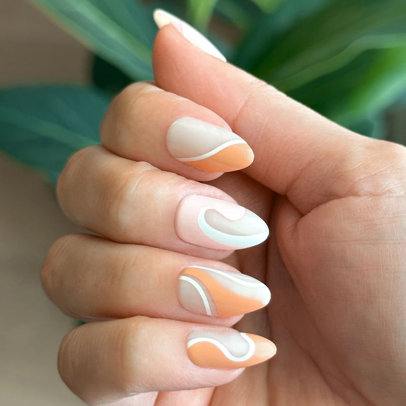 picture of Pink Swirl Mixed Pack - Press-On | Medium | Almond