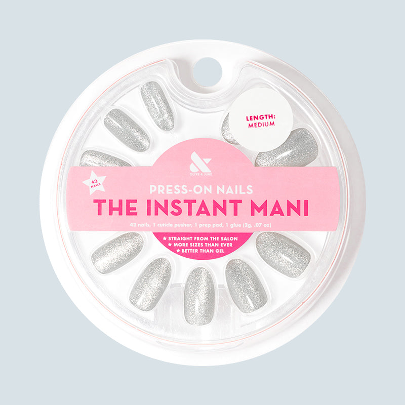 Platinum Velvet - Press-On | Medium | Oval 