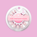 Plum Tonal French - Press-On | Short | Round showing short round press-on nails with plum French tips in clear round packaging