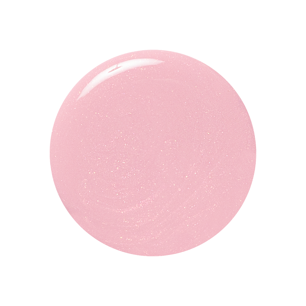 Shimmery princess pink gel polish swatch of Crown showing a smooth, glossy finish for at-home manicures and pedicures