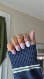 Lavender Gradient Velvet | Extra Short | Round - Tab Press-On