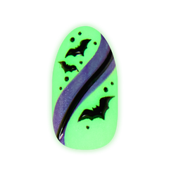 Puffy Bat Swirls - Press-On | Medium | Oval