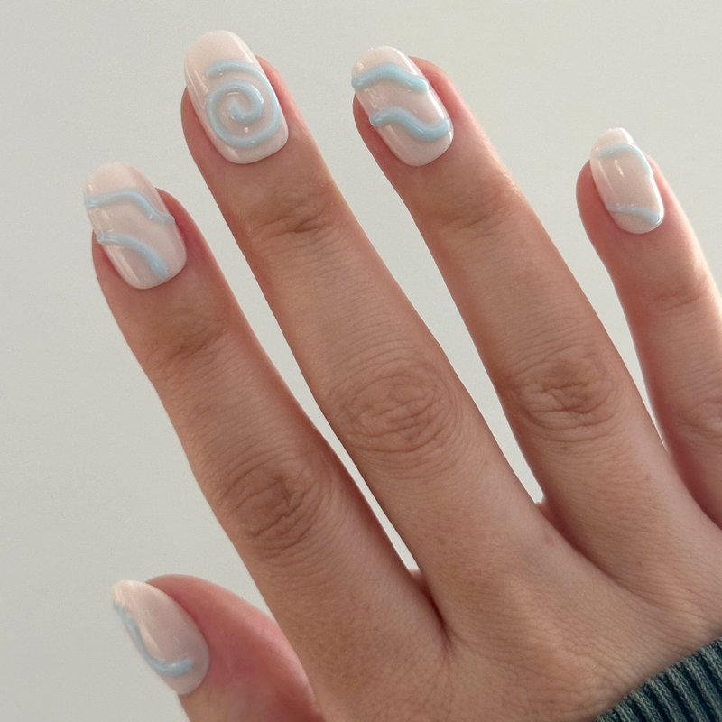 picture of Puffy Swirls - Press-On | Short | Round