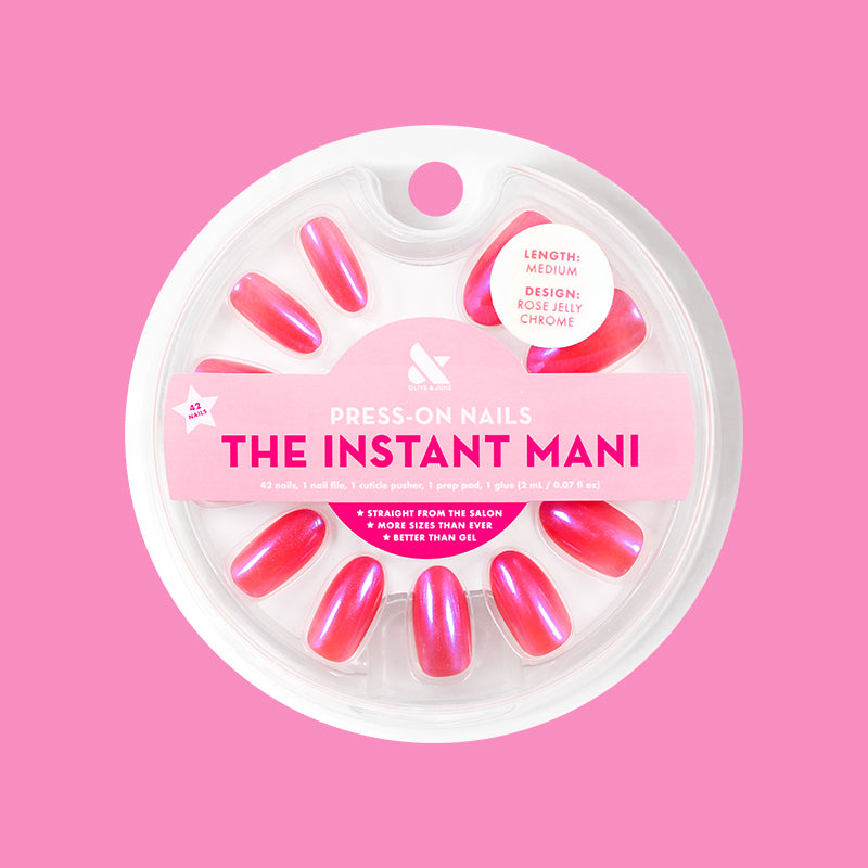 Rose Jelly Chrome - Press-On | Medium | Oval 