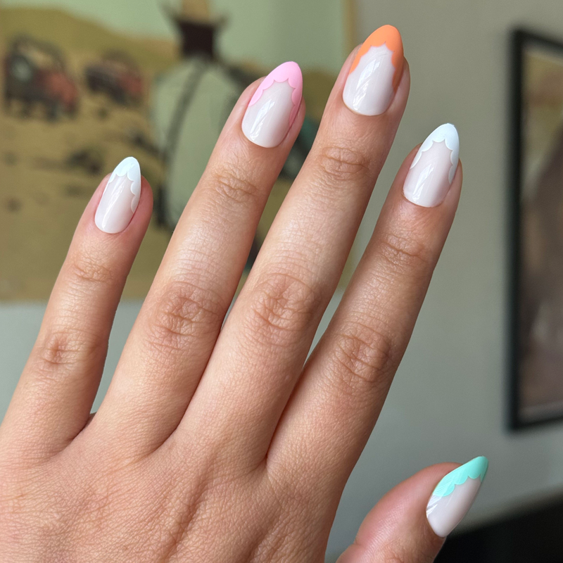 picture of Scalloped French - Press-On | Medium | Almond