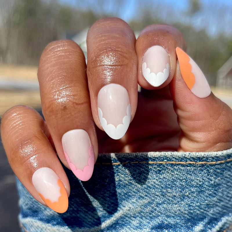 picture of Scalloped French - Press-On | Medium | Almond