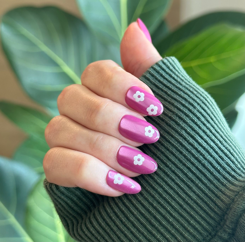 picture of Sparkle Floral - Press-On | Medium | Oval