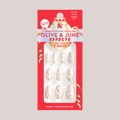 Sparkle Swirl - Tab Press-On | Short | Round Sparkle Swirl - Tab Press-On | Short | Round  Tab Press-On