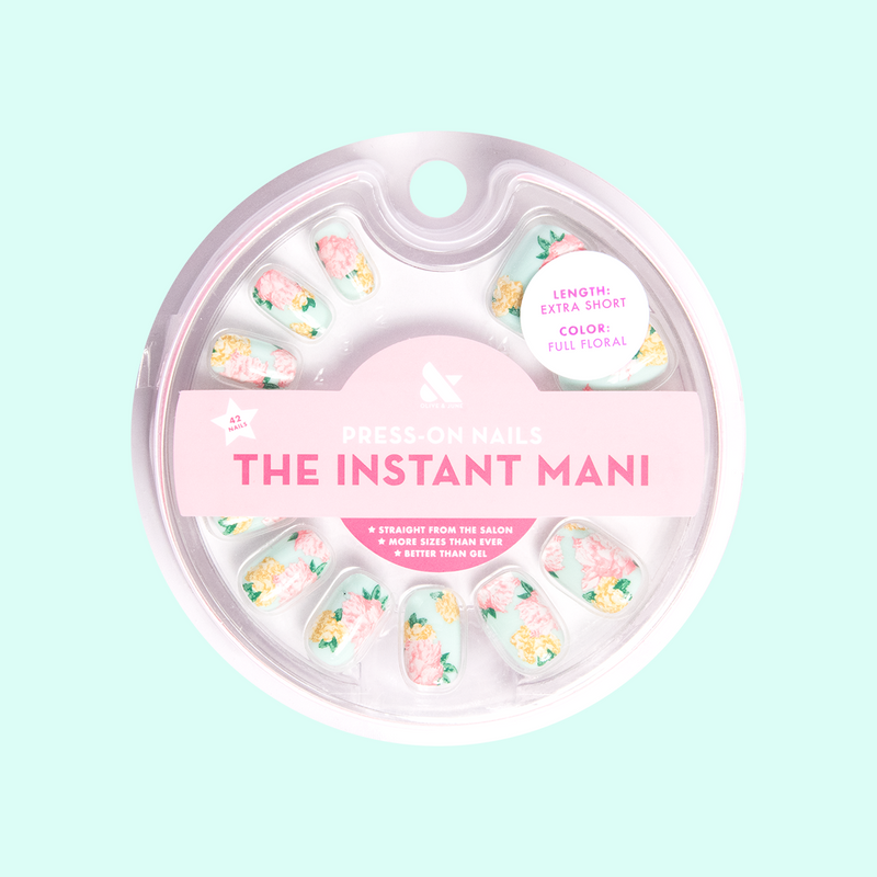 Full Floral - Press-On | Extra Short | Squoval 