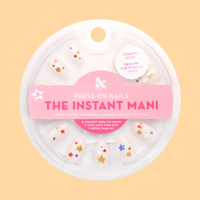 Star Spangled Party - Press-On | Short | Almond 