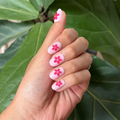 Stevie Puffy Flower - Press On | Short | Round thumbnail