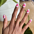 Stevie Puffy Flower - Press On | Short | Round thumbnail