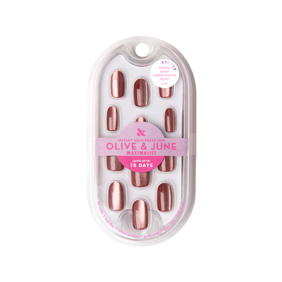 Cherry Mocha Velvet - Press-On | Short | Round Cherry Mocha Velvet - Press-On | Short | Round  Press-On