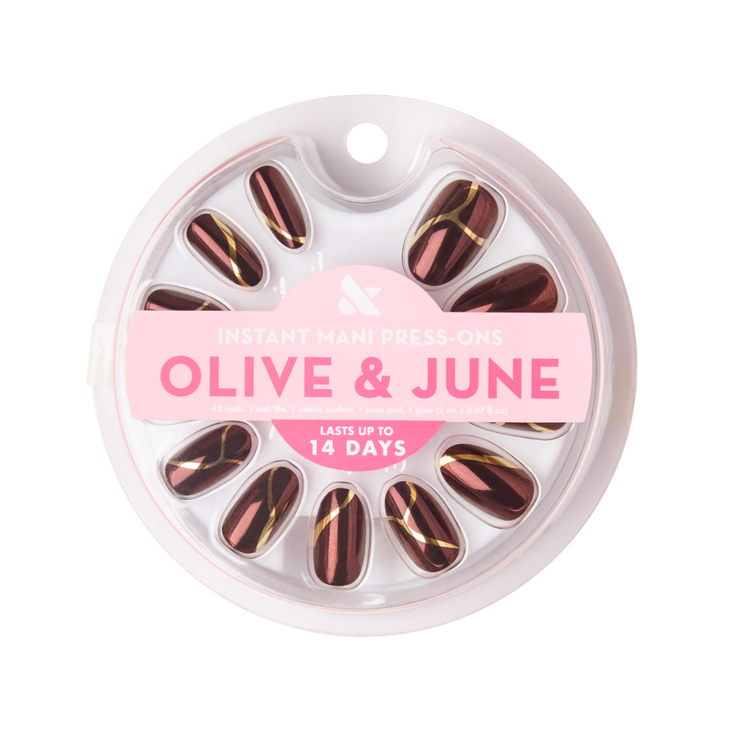 Gold Drizzle - Press-On | Medium | Oval