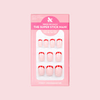 Tonal Valentine French | Extra Short | Squoval - Tab Press-On 