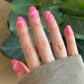 Tonal Pink Swirls - Tab Press On | Short | Round thumbnail