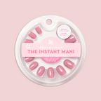 World Lit - Press-On | Extra Short | Round showing packaged mauve press-on false nails in round clear case on pink background
