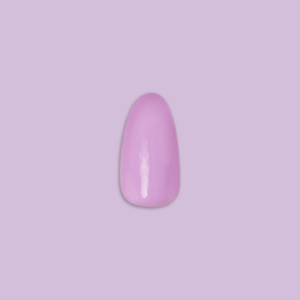 You're Invited - Press-On | Medium | Almond showing single lilac purple medium almond false nail on light purple background