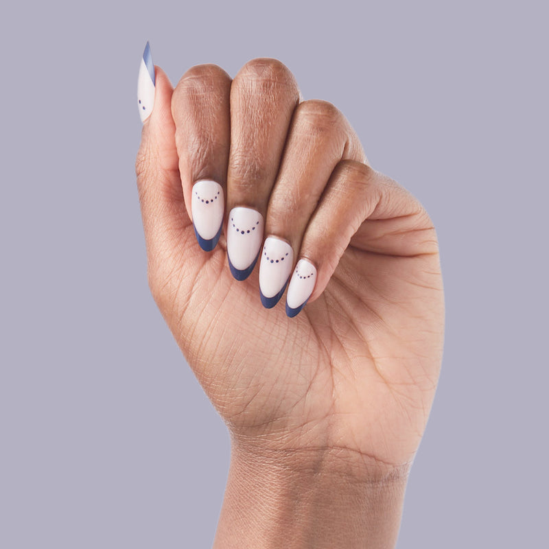 Dotted French - Press-On | Long | Almond second image