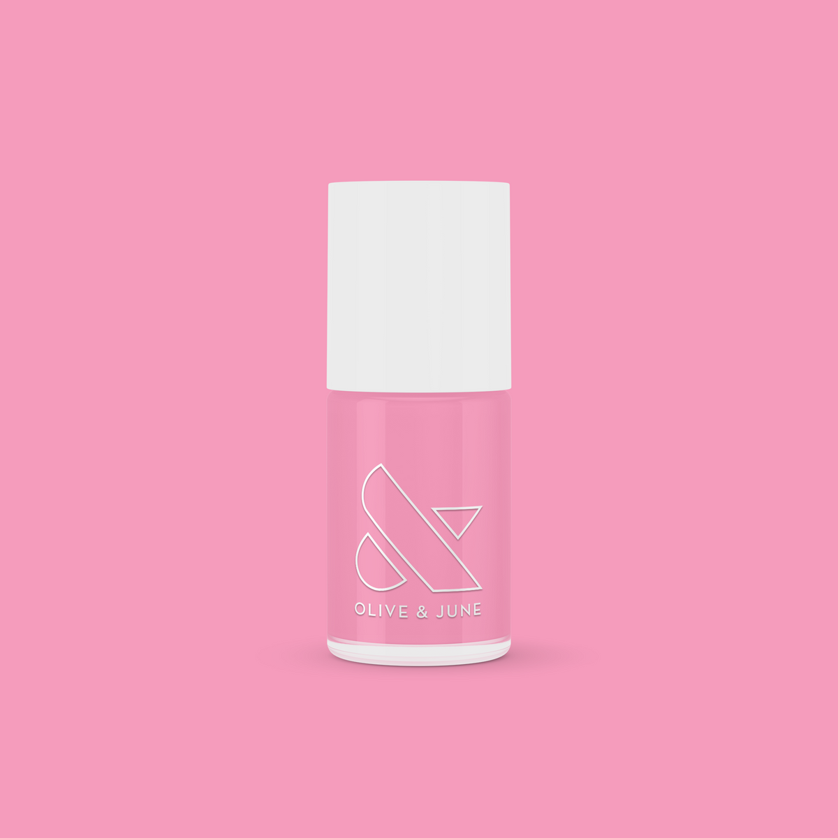 Bottle of Grateful & Kind pure pink gel polish by Olive and June for long-lasting at-home manicures
