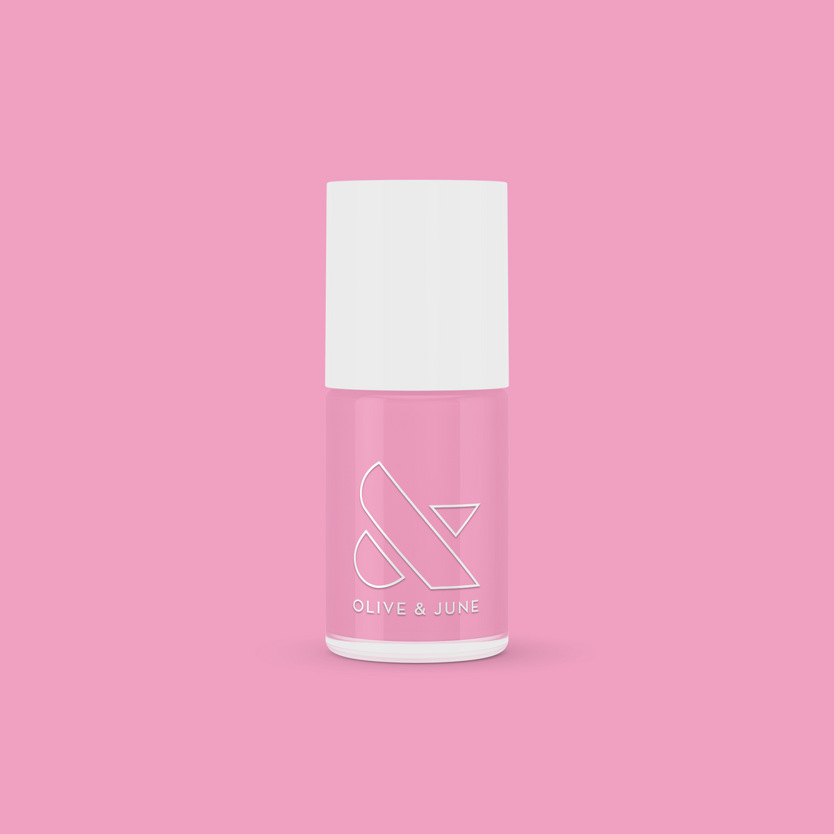 JM gel polish bottle in pinky lavender shade by Olive and June for smooth, long-lasting at-home manicures
