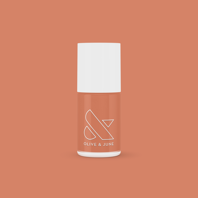 MG fifth image  Olive and June MG nail polish bottle in warm terracotta shade for natural and long-lasting at-home manicures